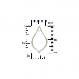 Sterling Silver Pointed Teardrop Link with Loop 20x12mm