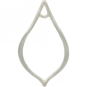 Sterling Silver Pointed Teardrop Link with Loop 20x12mm