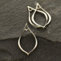Sterling Silver Pointed Teardrop Link with Loop 20x12mm