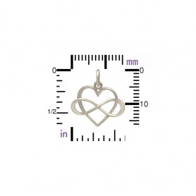 Sterling Silver Infinity Heart Pendant 18x16mm