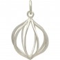 Sterling Silver Lantern Cage Pendant 22x13mm