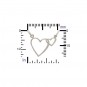 Sterling Silver Big and Little Heart Pendant Festoon 13x32mm