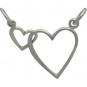 Sterling Silver Big and Little Heart Pendant Festoon 13x32mm