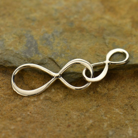 Silver Big and Little Infinity Pendant Festoon 8x30mm