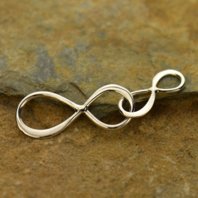 Silver Big and Little Infinity Pendant Festoon 8x30mm