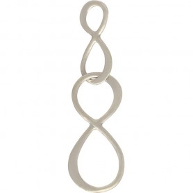 Silver Big and Little Infinity Pendant Festoon 8x30mm