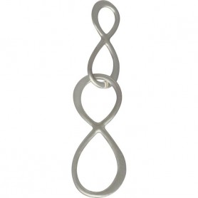 Silver Big and Little Infinity Pendant Festoon 8x30mm