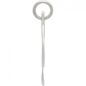 Sterling Silver Marquis Charm -Small Abstract Leaves 22x12mm