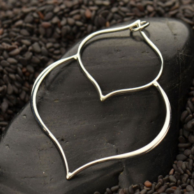 Sterling Silver Double Lotus Petal Pendant 48x36mm