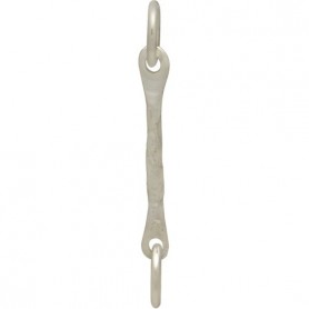 Small Hammered Bar Silver Links 24x1mm front