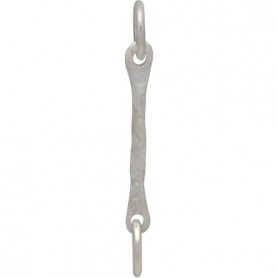 Small Hammered Bar Silver Links 24x1mm back
