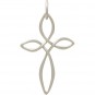 Sterling Silver Cross Pendant - Celtic Style 32x18mm