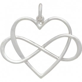 Sterling Silver Infinity Heart Pendant - Large 22x22mm