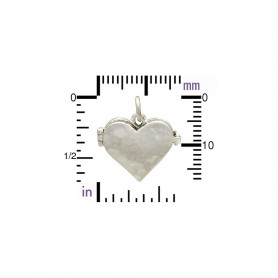 Sterling Silver Heart Locket with Hammered Finish 17x17mm