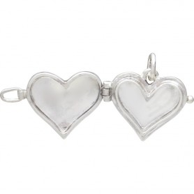 Sterling Silver Heart Locket with Hammered Finish 17x17mm