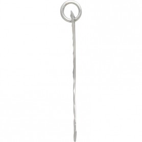 Sterling Silver Large Hammered Crescent Moon Charm 33x22mm