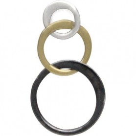 Mixed Metal Small Three Graduated Circles Link 18x10mm