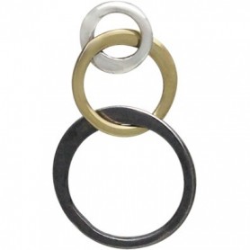 Mixed Metal Small Three Graduated Circles Link 18x10mm