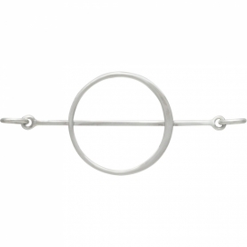 Sterling Silver Circle with Bar Link 42x18mm