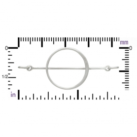 Sterling Silver Circle with Bar Link 42x18mm