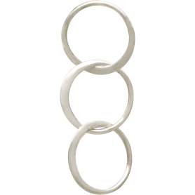 Sterling Silver Circle Link Chain Segment 33x12mm