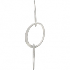 Sterling Silver Circle Link Chain Segment 33x12mm