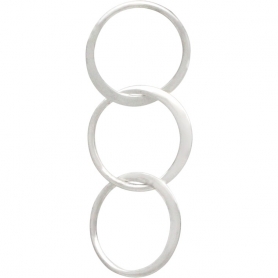 Sterling Silver Circle Link Chain Segment 33x12mm