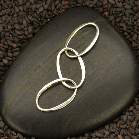 Sterling Silver Oval Link Chain Segment 47x10mm