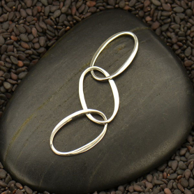 Sterling Silver Oval Link Chain Segment 47x10mm