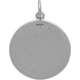 Sterling Silver Mountain Pendant with Bronze Moon 24x18mm