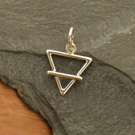 Sterling Silver Earth Element Symbol Charm 16x10mm