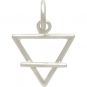 Sterling Silver Earth Element Symbol Charm 16x10mm