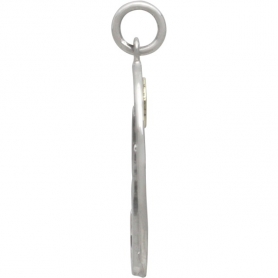 Sterling Silver Oval Cactus Pendant with Bronze Sun 27x15mm