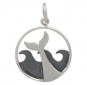 Sterling Silver Whale Tail and Ocean Waves Charm 21x15mm