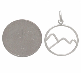 Sterling Silver Wire Mountain Charm 21x15mm