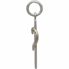 Sterling Silver Cross with Wire Bronze Heart 20x10mm