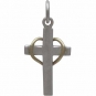 Sterling Silver Cross with Wire Bronze Heart 20x10mm