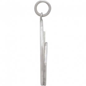 Sterling Silver Wave Pendant with Mother of Pearl 27x20mm