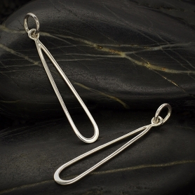 Sterling Silver Skinny Teardrop Link 32x5mm