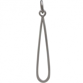 Sterling Silver Skinny Teardrop Link 32x5mm