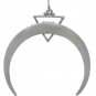 Silver Crescent Moon Pendant with Bronze Triangle 39x35mm