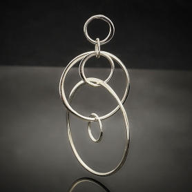 Sterling Silver Six Floating Circles Link 40x25mm