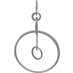 Sterling Silver Six Floating Circles Link 40x25mm