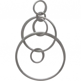 Sterling Silver Six Floating Circles Link 40x25mm