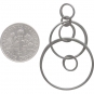 Sterling Silver Six Floating Circles Link 40x25mm