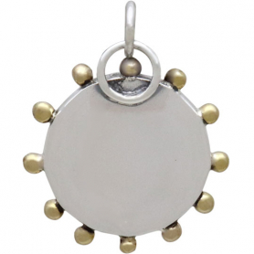 Sterling Silver Mirror Charm with Shadowbox Frame 24x19mm