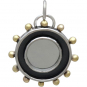 Sterling Silver Mirror Charm with Shadowbox Frame 24x19mm