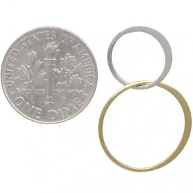 Mixed Metal Silver and Bronze 2 Circles Link 28x18mm