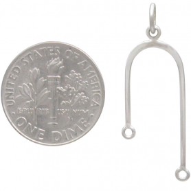 Sterling Silver Asymetrical Arch Link 31x12mm