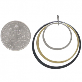 Mixed Metal Three Circle Stack Pendant 33x30mm